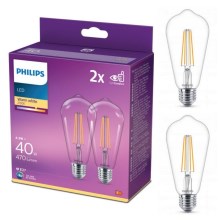 LOT 2x Ampoule LED VINTAGE Philips ST64 E27/4,3W/230V 2700K