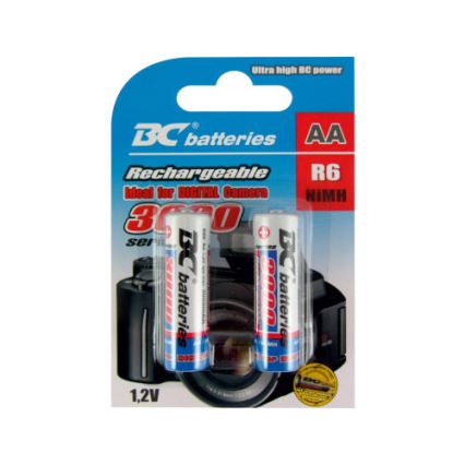 2 pcs Piles rechargeables NiMH AA 3000 mAh 1,2V