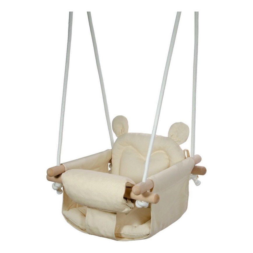 2Kids Toys - Balançoire textile enfant crème/hêtre