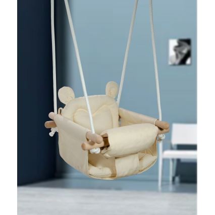 2Kids Toys - Balançoire textile enfant crème/hêtre