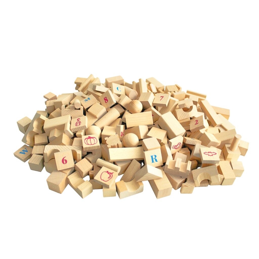2Kids Toys - Blocs de construction en bois naturel, lot de 220 pièces