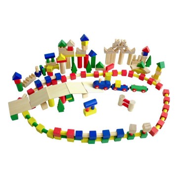 2Kids Toys - Ensemble de 500 cubes en bois colorés