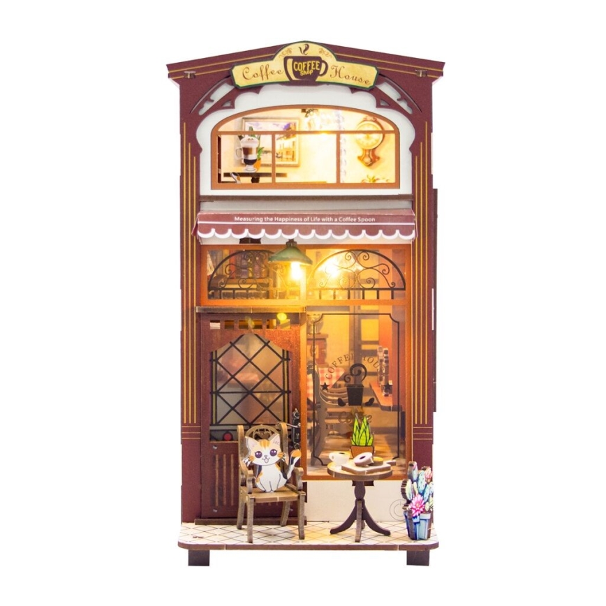 2Kids Toys - Puzzle 3D LED Serre-livres Café 2xAAA