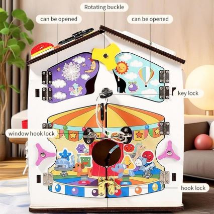 2Kids Toys - Tableau d'activités en forme de maisonnette, blanc