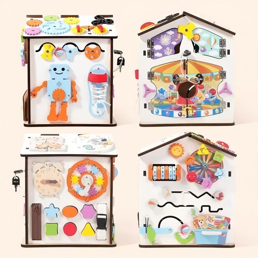 2Kids Toys - Tableau d'activités en forme de maisonnette, blanc