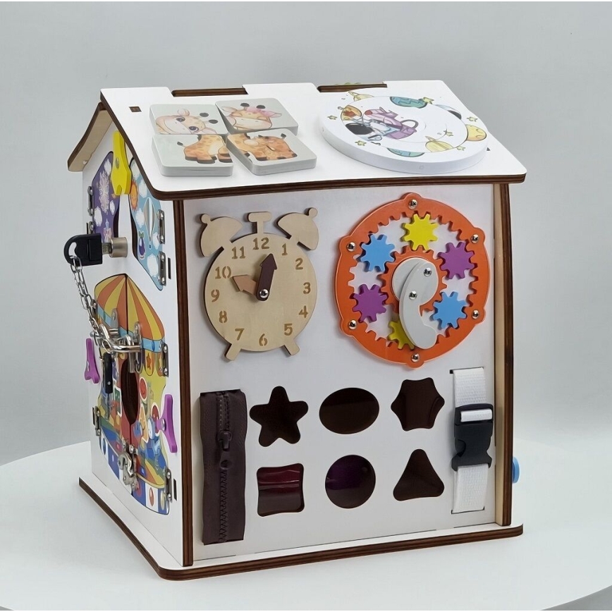 2Kids Toys - Tableau d'activités en forme de maisonnette, blanc