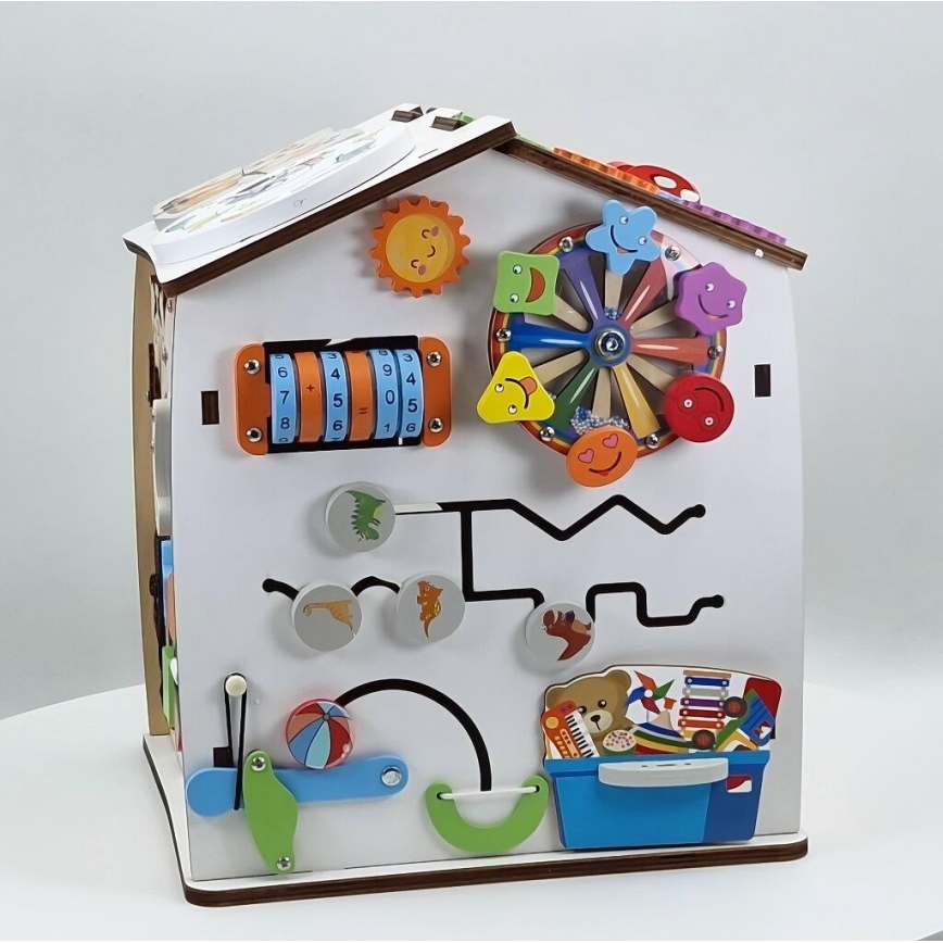 2Kids Toys - Tableau d'activités en forme de maisonnette, blanc