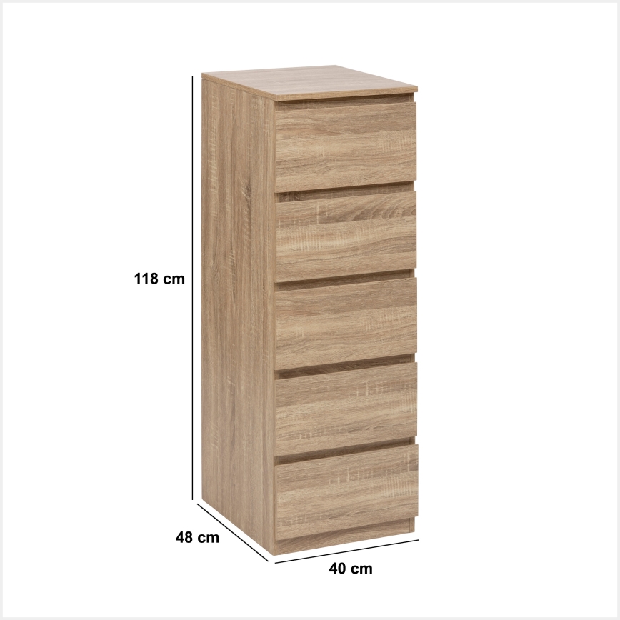 5five - Commode HEIM 40x118x48 cm marron