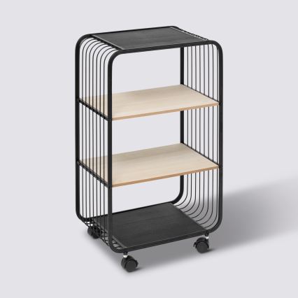5five - Desserte/étagère mobile COLGE 74x43 cm noir/beige