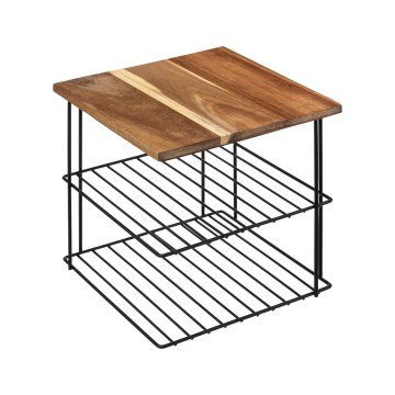 5five - Étagère de cuisine BATO 24 x 24 cm noir/acacia