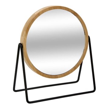 5five - Miroir de maquillage SWING 20,5x17,5 cm en bambou, rond