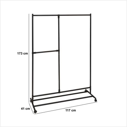 5five - Porte-manteau sur pied KENY 173x117 cm noir