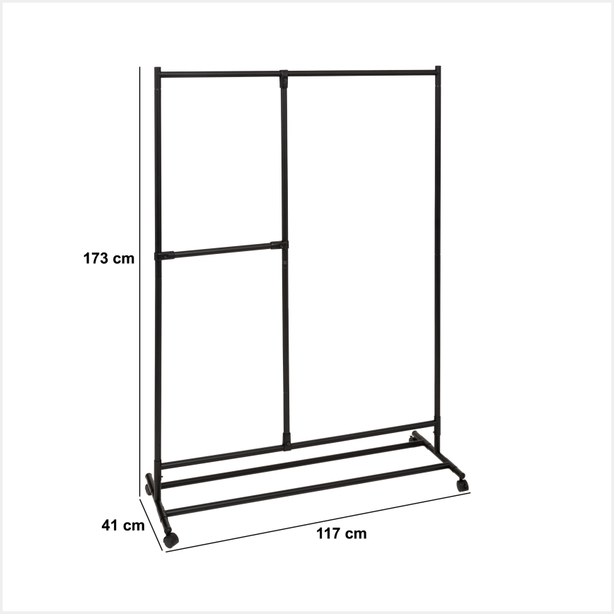 5five - Porte-manteau sur pied KENY 173x117 cm noir