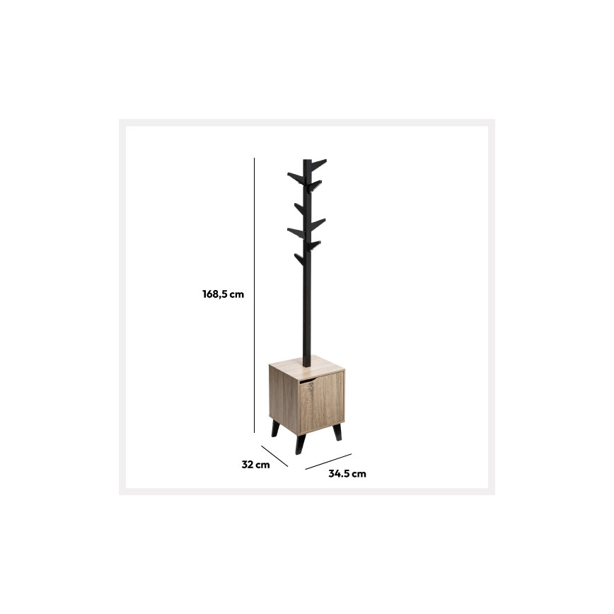 5five - Porte-manteau sur pied RAME 169x35 cm noir/marron
