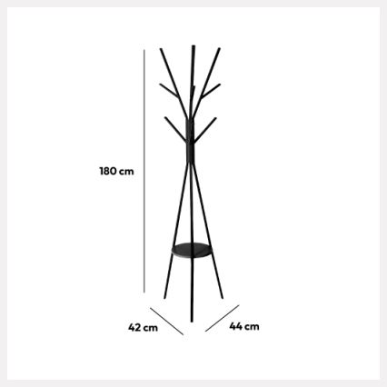 5five - Porte-manteau sur pied TASO 180x44 cm noir