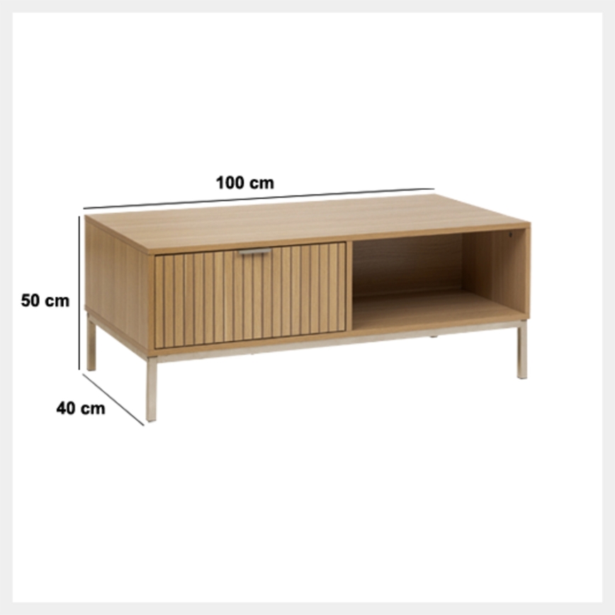 5five - Table basse ESEN 100 x 40 cm marron