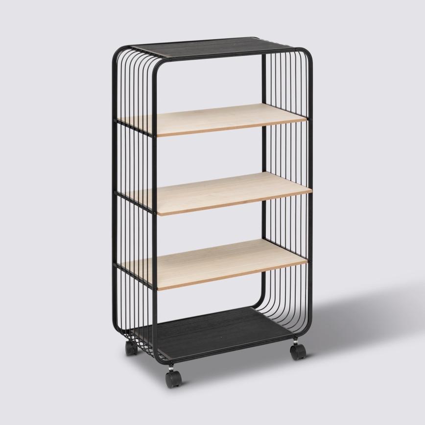 5five - Table d'appoint/étagère mobile COLGE 97x55 cm noir/beige