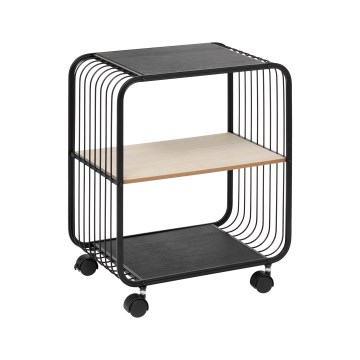5five - Table de service/étagère mobile COLGE 53x43 cm noir/beige