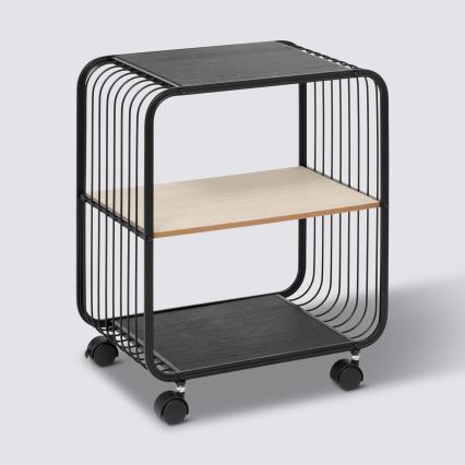 5five - Table de service/étagère mobile COLGE 53x43 cm noir/beige