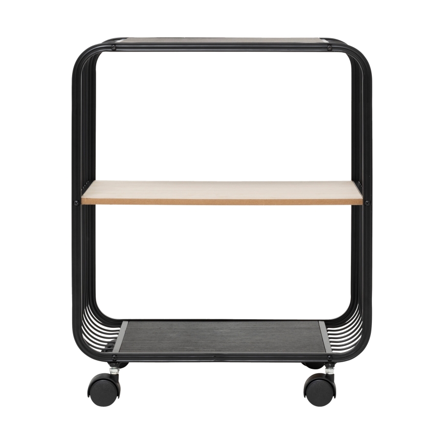 5five - Table de service/étagère mobile COLGE 53x43 cm noir/beige