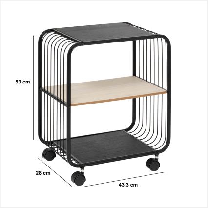5five - Table de service/étagère mobile COLGE 53x43 cm noir/beige