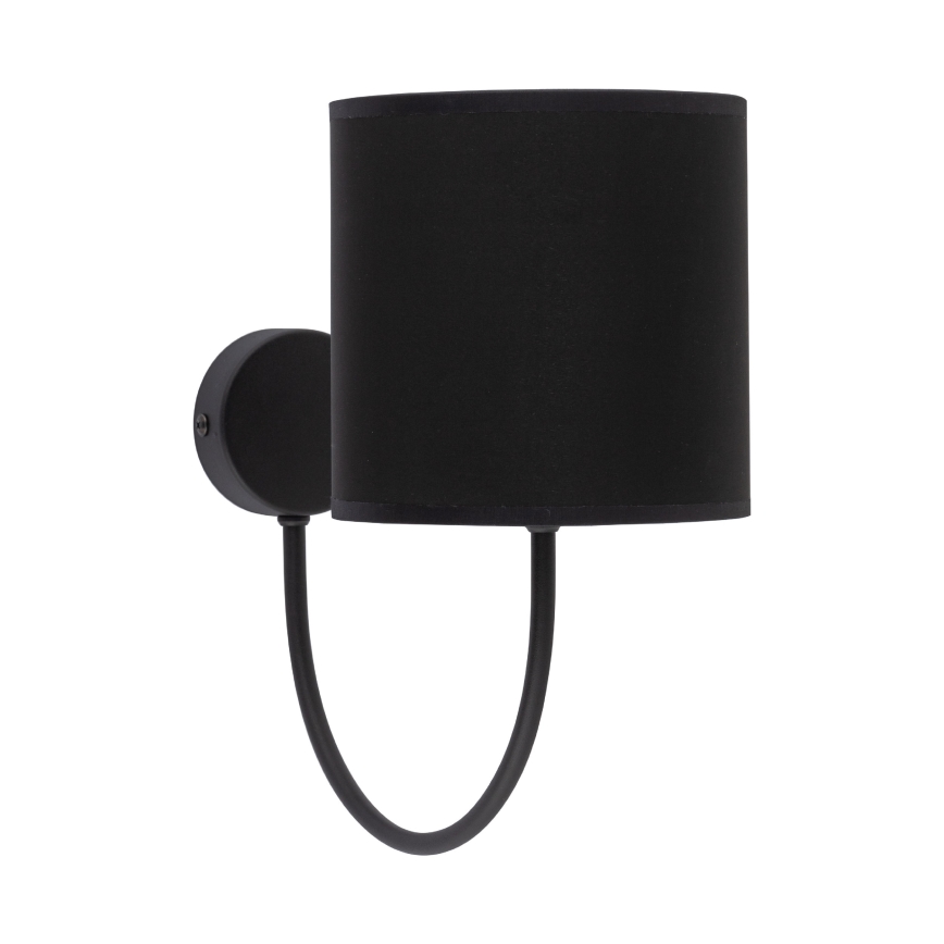 Abat-jour cylindrique universel de rechange E27 Ø 16 cm noir/doré