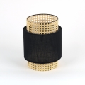 Abat-jour de rechange BOHO pour lampe de table et lustre, compatible E27, Ø 20 cm, rotin noir