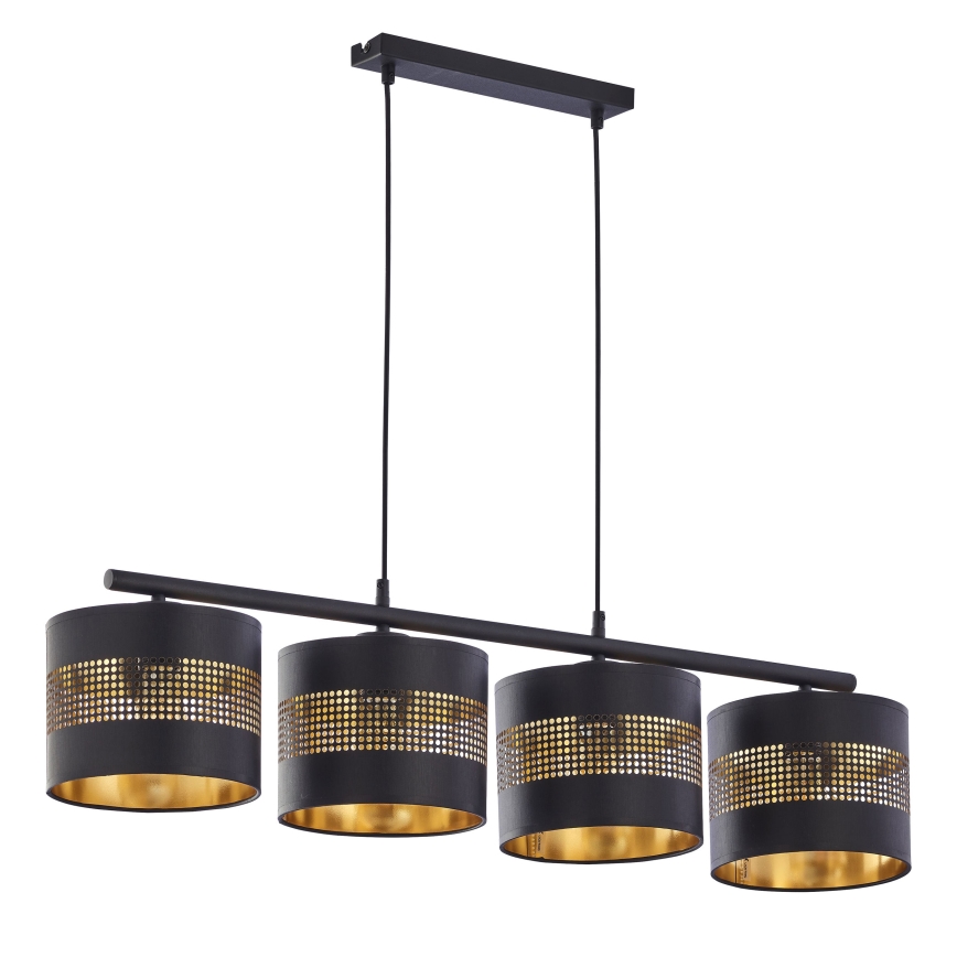 Abat-jour de rechange pour lustre BOGART E27, diamètre 20 cm, noir/doré