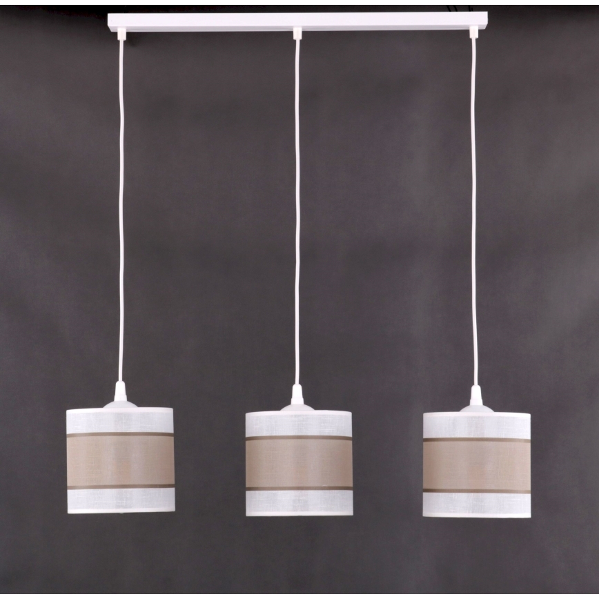 Abat-jour de rechange pour lustre CATTLEYA E27 blanc/marron