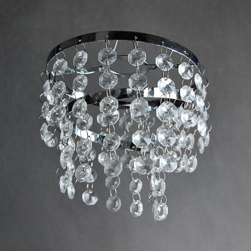 Abat-jour de rechange pour plafonnier RIM E14, chrome brillant/transparent