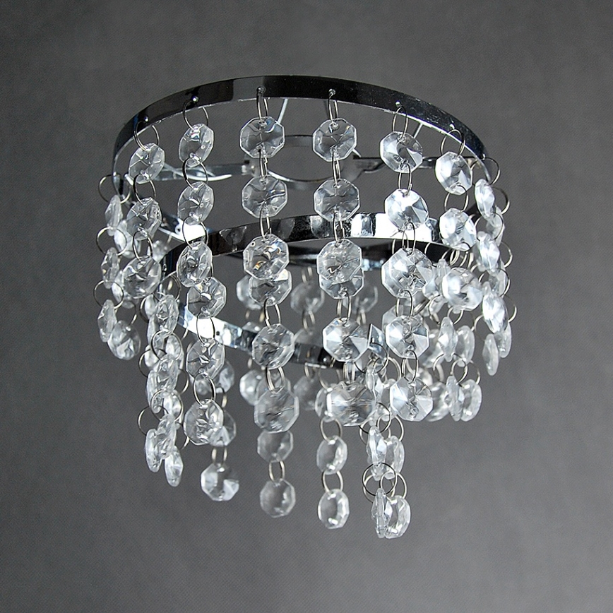 Abat-jour de rechange pour plafonnier RIM E14, chrome brillant/transparent