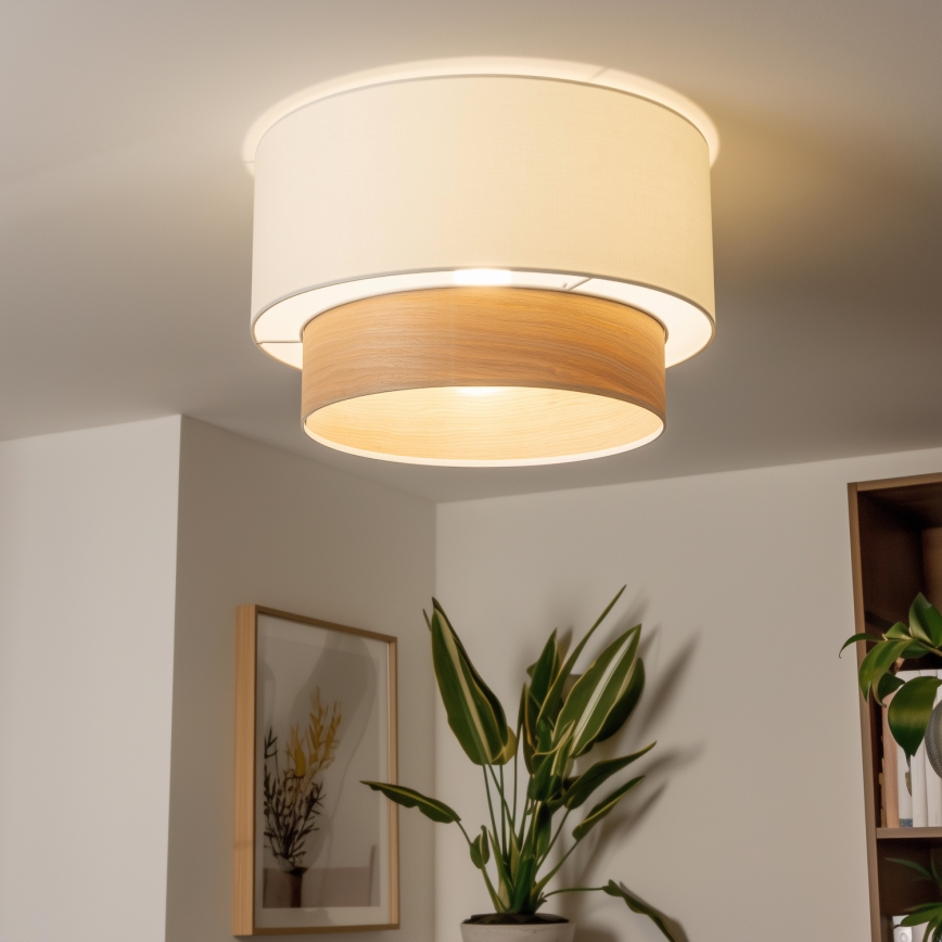 Abat-jour universel KERIA Ø 50 cm blanc/beige