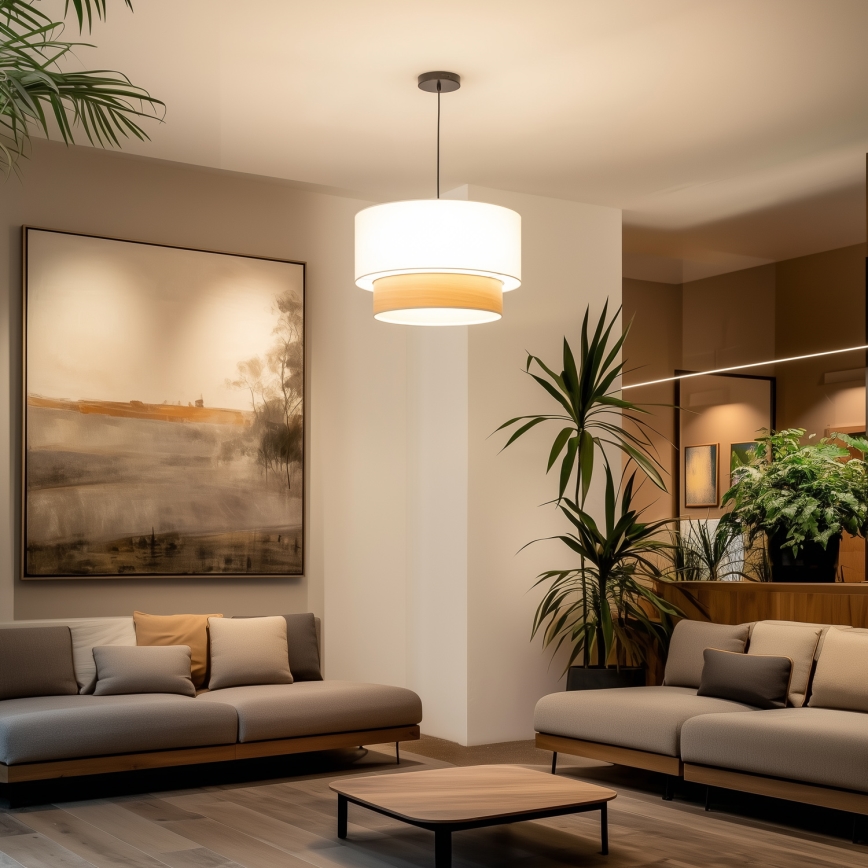 Abat-jour universel KERIA Ø 50 cm blanc/beige