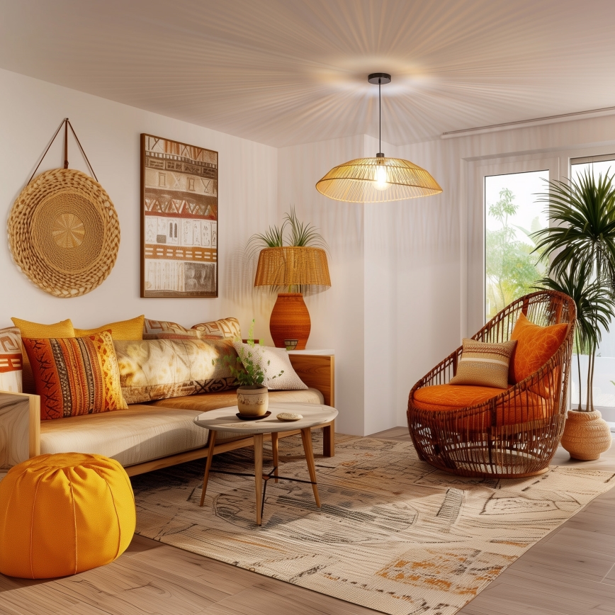 Abat-jour universel KERIA Ø 70 cm, marron