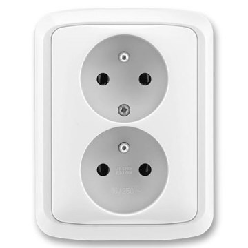 ABB 5512A-2349 B - Double prise domestique avec cadre TANGO 250V blanche