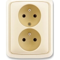ABB 5512A-2349 C - Prise double pour usage domestique avec cadre TANGO 250V ivoire