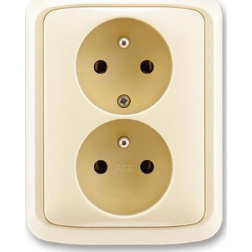 ABB 5512A-2349 C - Prise double pour usage domestique avec cadre TANGO 250V ivoire