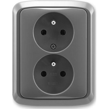 ABB 5512A-2349 S2 - Prise double domestique avec cadre TANGO 250V gris foncé