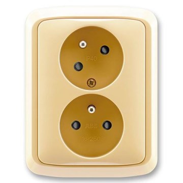 ABB 5513A-C02357 D - Prise double domestique avec cadre TANGO 250V beige