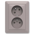 ABB 5513T-C02157 144 - Prise double domestique avec cadre ZONI 250V greige