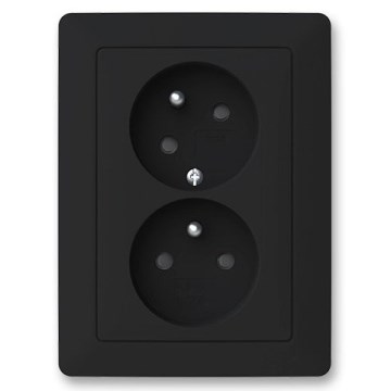 ABB 5513T-C02157 237 - Prise double pour usage domestique avec cadre ZONI 250V noir mat