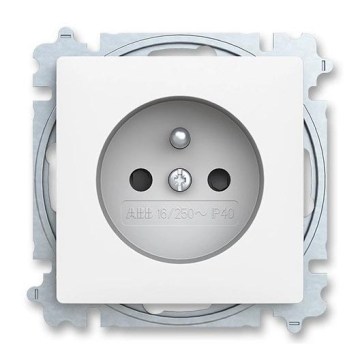 ABB 6619T-A06657 240 - Prise murale sans cadre ZONI 250V blanc mat