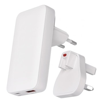 Adaptateur de voyage USB GaN à embouts interchangeables 100-250V