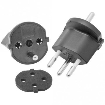 Adaptateur fixe pour la Suisse SCHUKO/J 230V IP44 noir