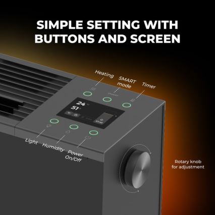 AENO - Convecteur électrique intelligent 1000/2000W noir