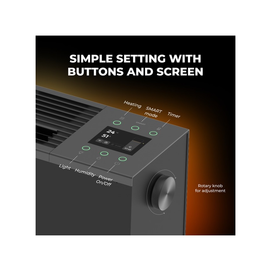 AENO - Convecteur électrique intelligent 1000/2000W noir