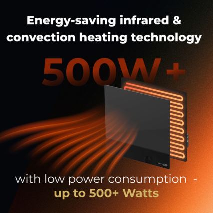 AENO - Panneau infrarouge électrique intelligent 500 W minuterie/thermostat Wi-Fi blanc