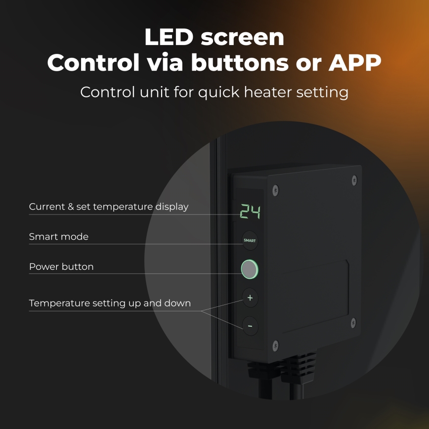 AENO - Panneau infrarouge électrique intelligent 500 W minuterie/thermostat Wi-Fi blanc