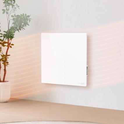 AENO - Panneau infrarouge électrique intelligent 500 W minuterie/thermostat Wi‑Fi blanc