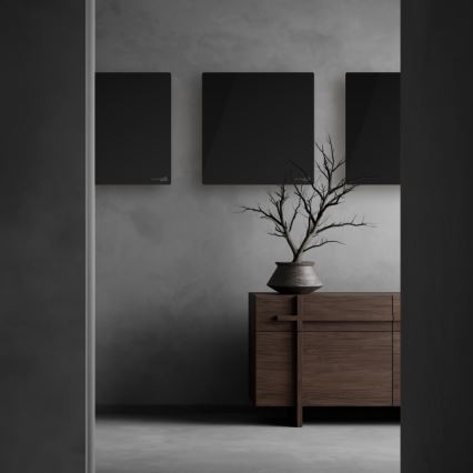 AENO - Panneau infrarouge électrique intelligent 500 W minuterie/thermostat Wi‑Fi blanc